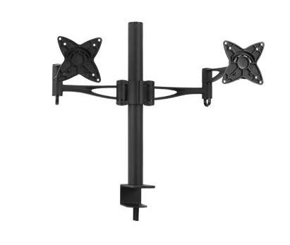  Dual (2) LCD Monitor Table Stand w/Arm & Desk Clamp Up to 27" Black  